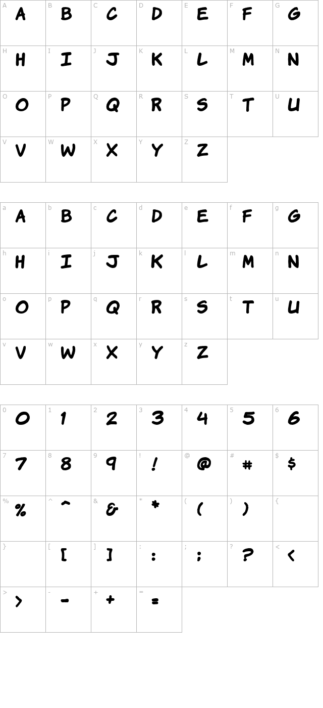 vtckomixationhandbold character map