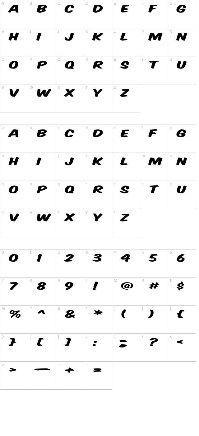 VTCSuperMarketSaleDisplay character map