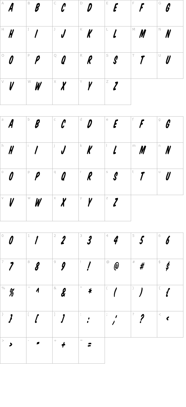 vtcsupermarketsaletalltilt character map