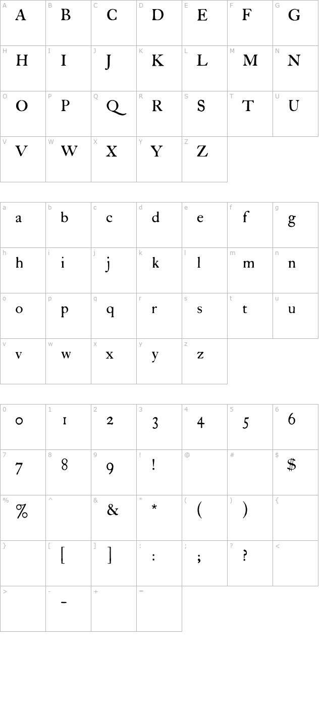 vtcualacaslon-roman character map