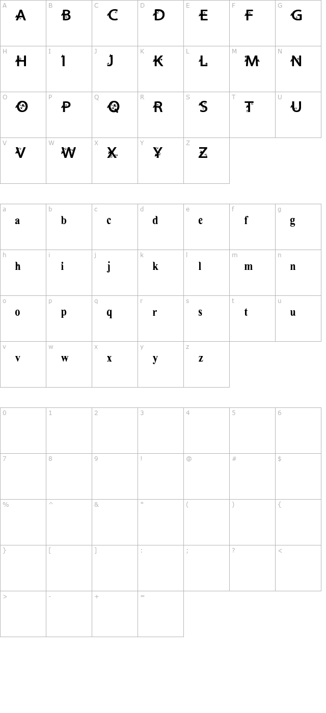 VTKS Estilosa character map