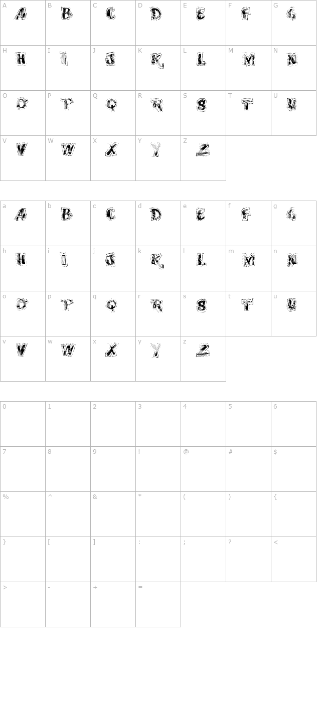 vtks-scrubbled character map