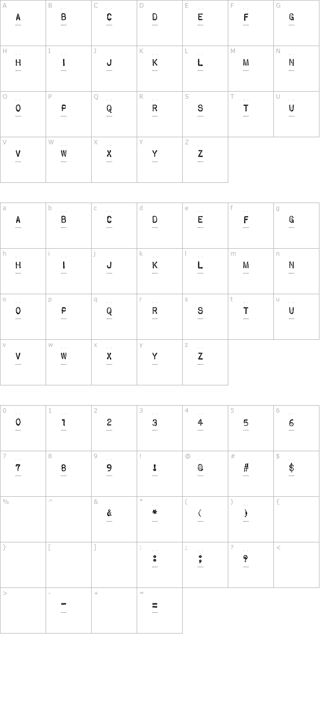 vtypewriter-telegramtwo character map