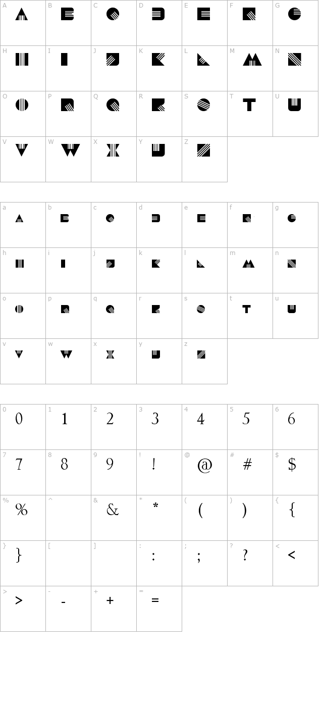 vuur character map