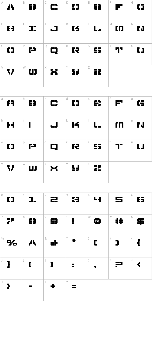 Vyper Falcon Expanded character map