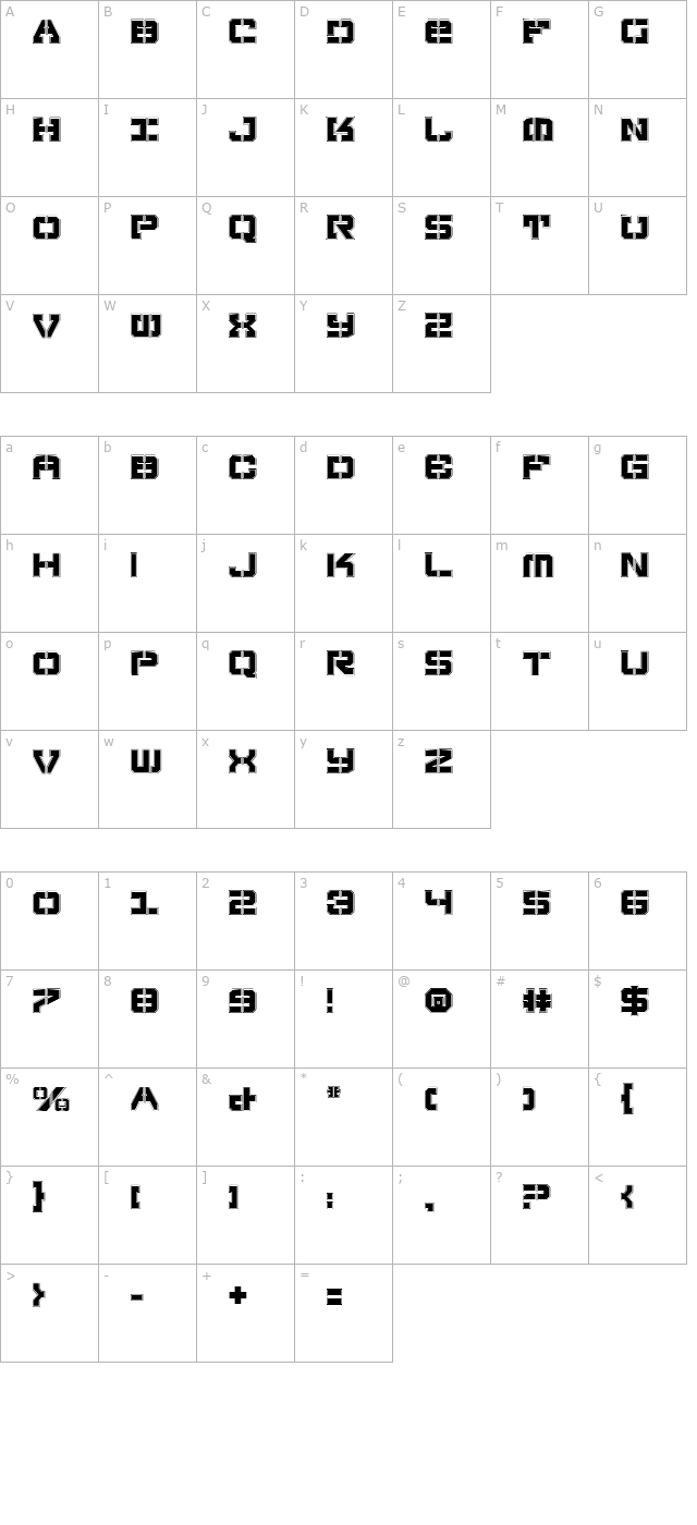 vyper-falcon-pro character map