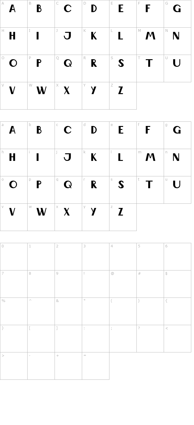 wabene character map