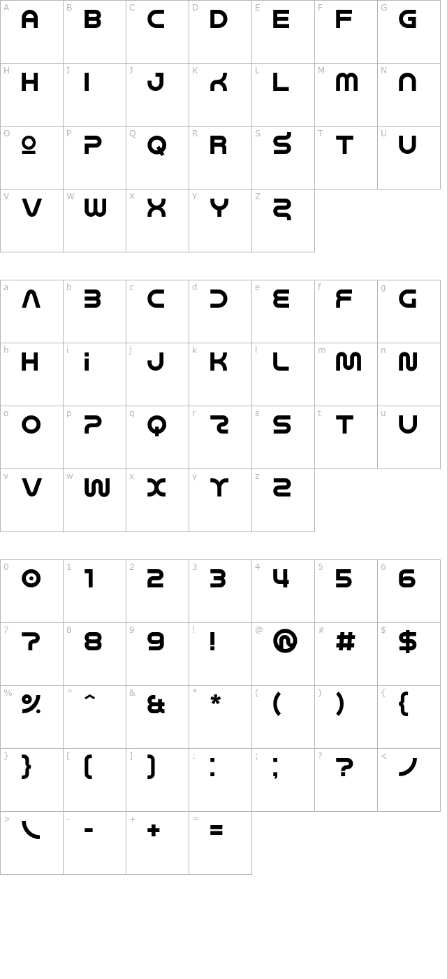 Wagamama character map