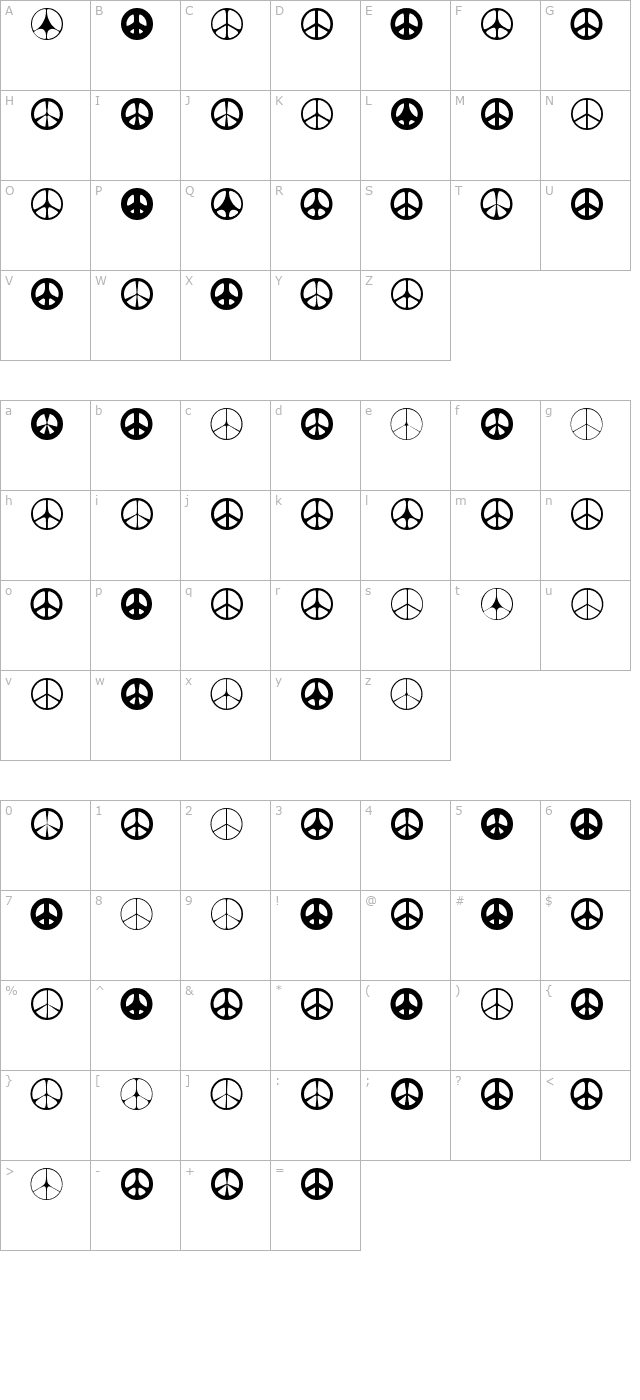 wahei character map