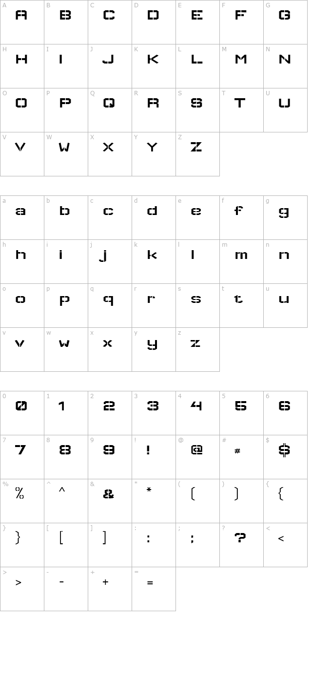 Wallpoet character map