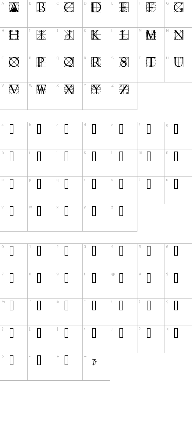 Walrod Initials character map