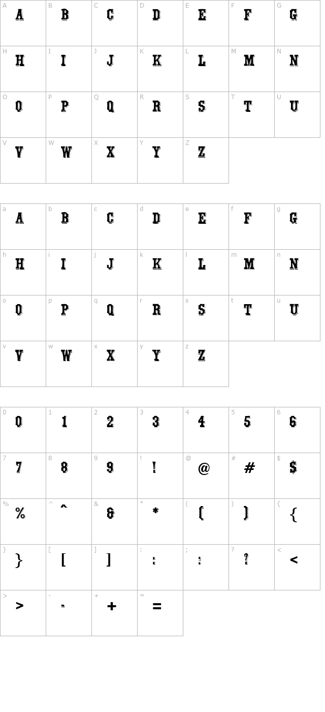 Waltham-Regular character map