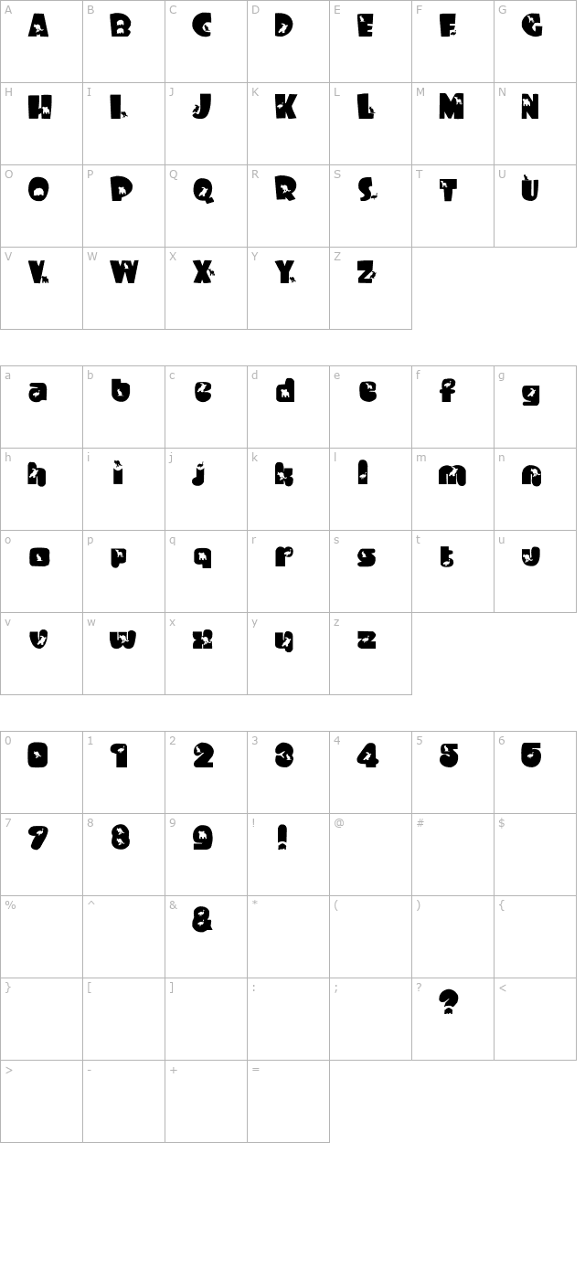 Waltzing Matilda character map