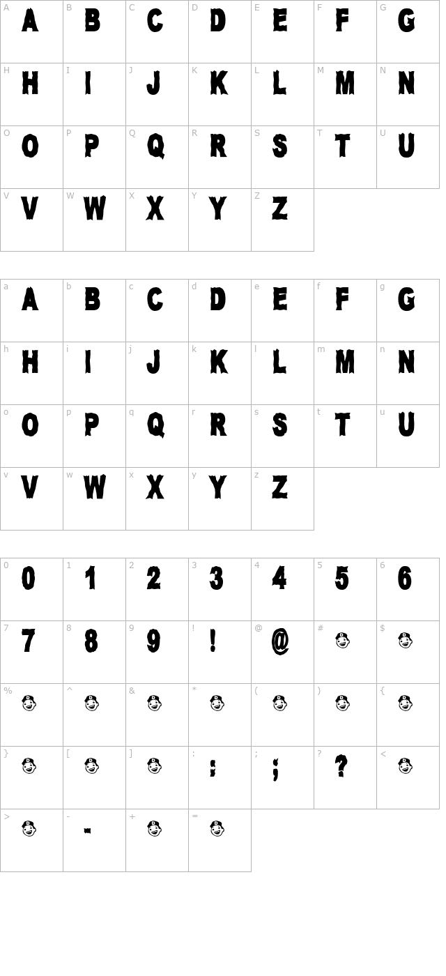 waltzingmatilda character map