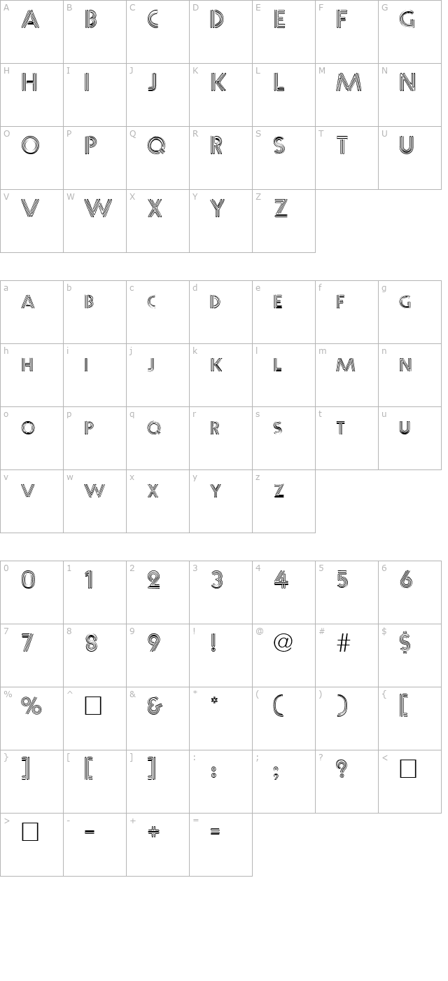 warble-normal character map