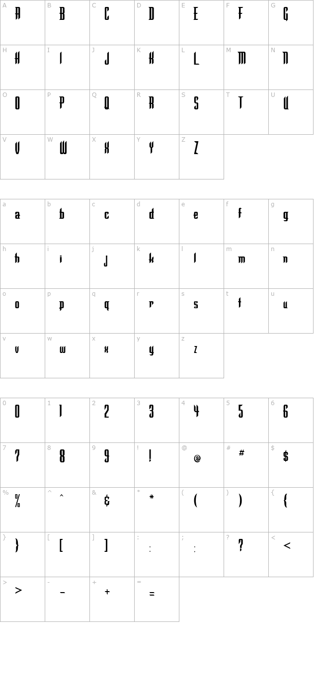 Warlock Regular character map