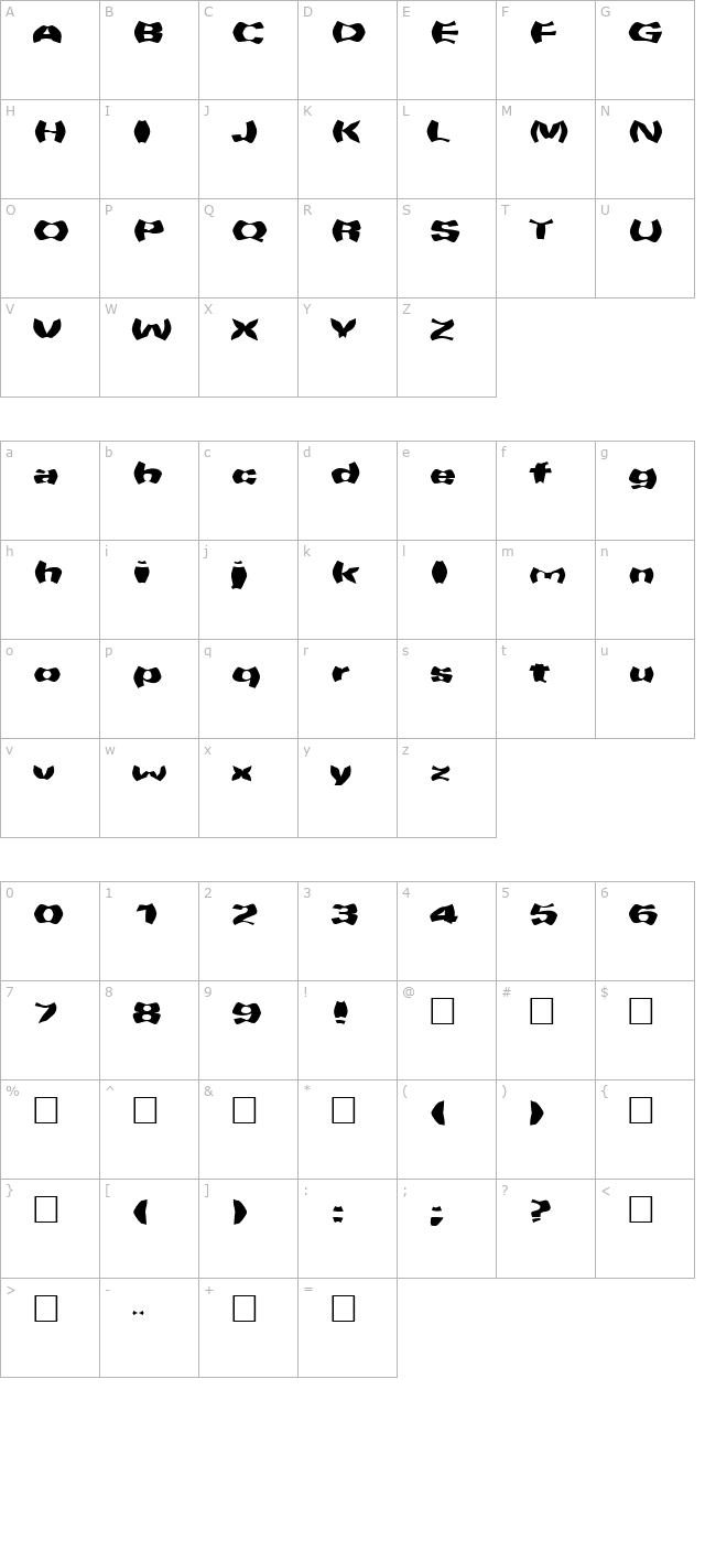 WarpSpeed character map