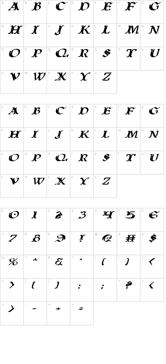 wars-of-asgard-expanded-italic character map