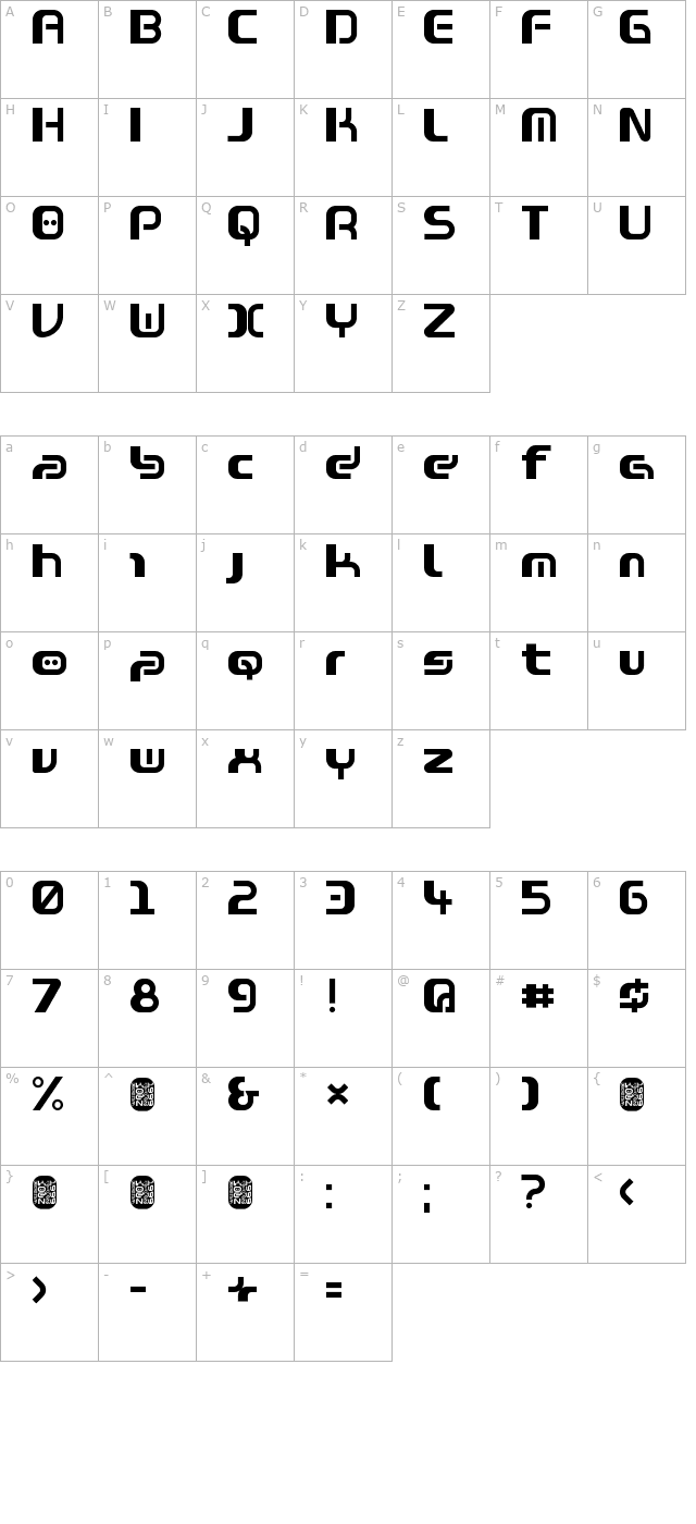 Warzone 97 Medium Left character map