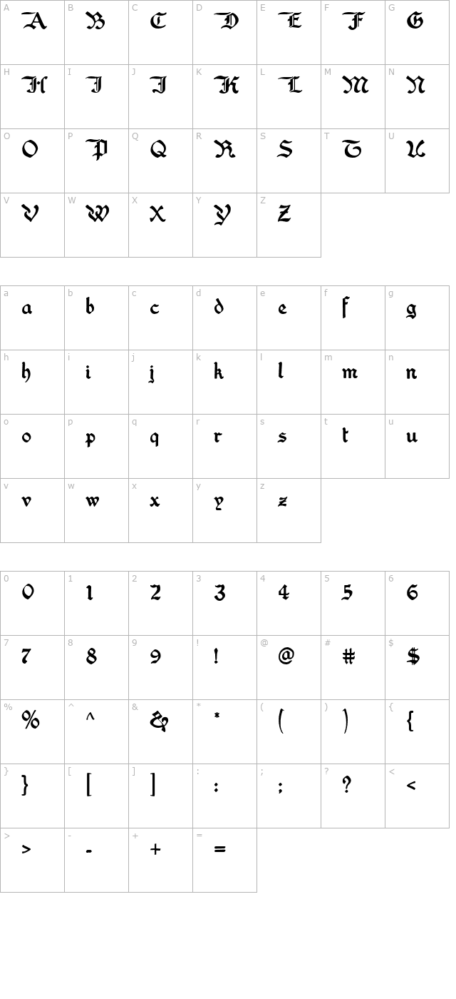 washington-text-alternates character map