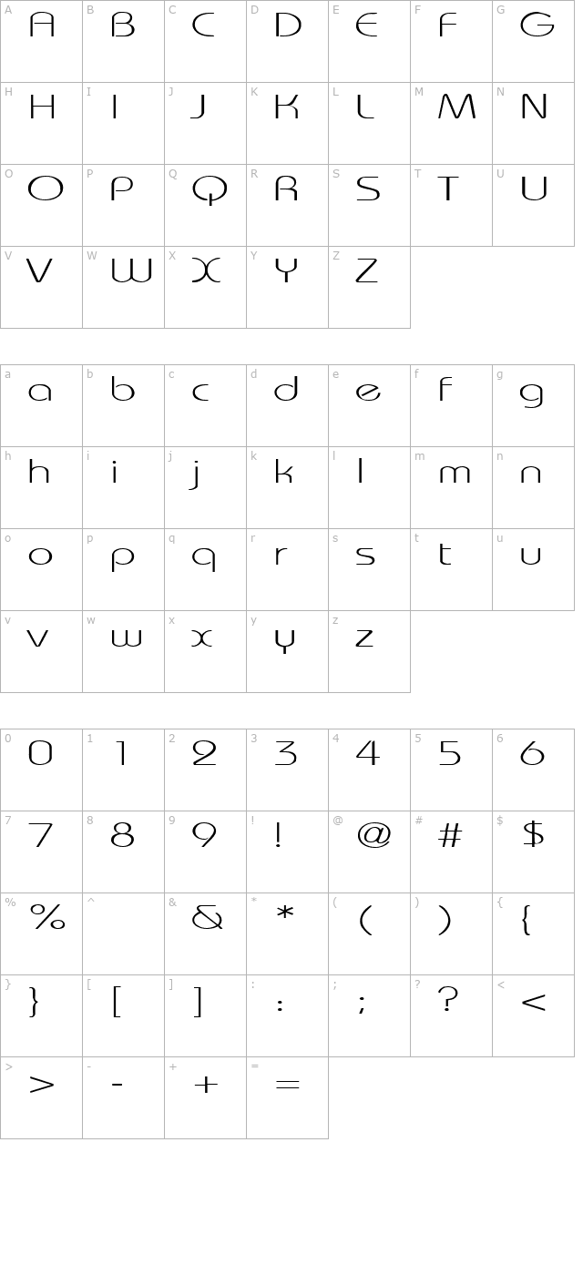 WashingtonMetroExtended character map