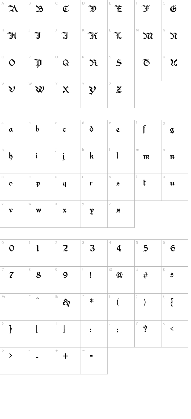 WashingtonText-Regular character map