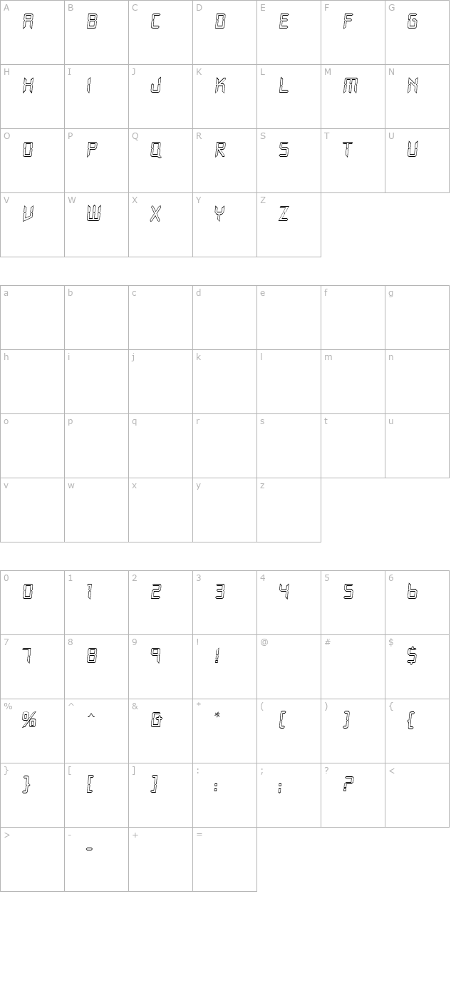 WatchMN-Outline character map