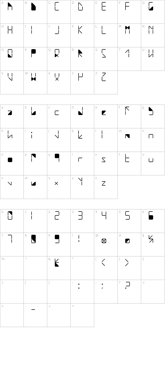 water-in-my-casio character map