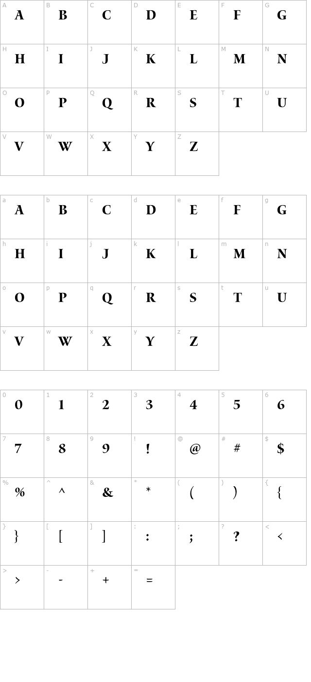 WatersTitlingPro-BdScn character map