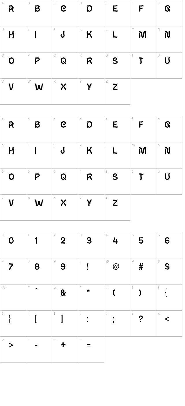 wave-regular-otf character map