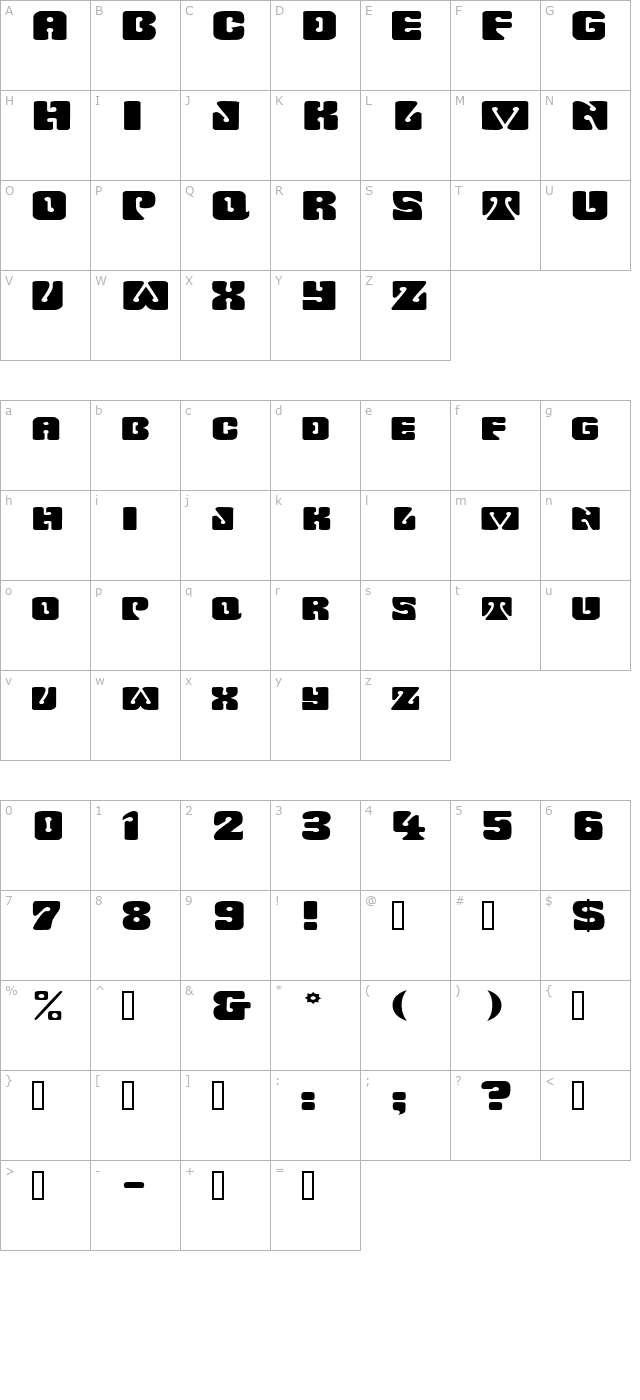 WavyOrnamentalExtended character map