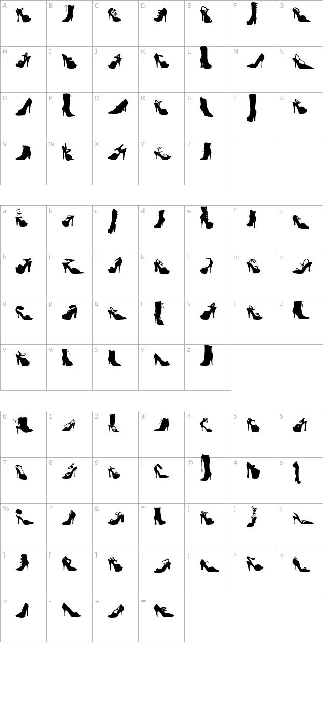 WC Fetish Bta character map