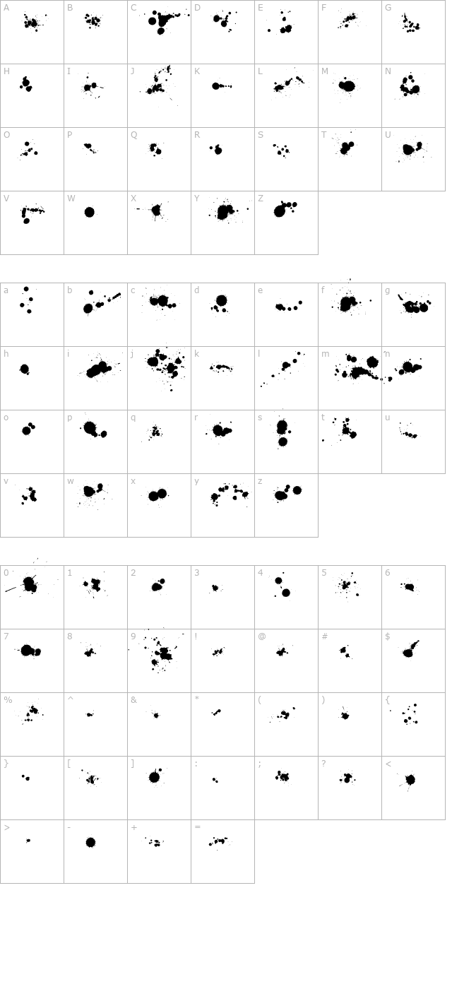 WC Rhesus A Bta OTF character map