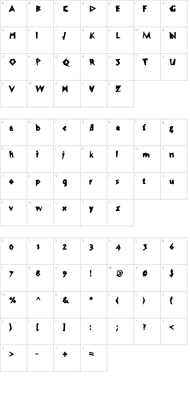 wc-speed-bold-bta-otf character map