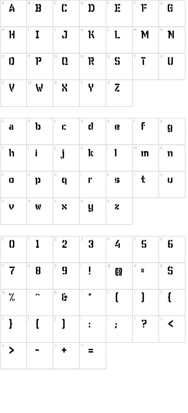 WC Wunderbach Bta DemiBold OTF character map