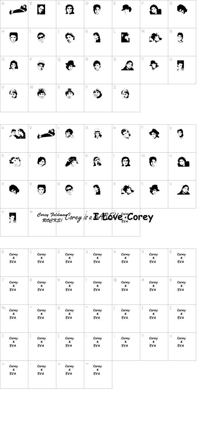 We Love Corey character map