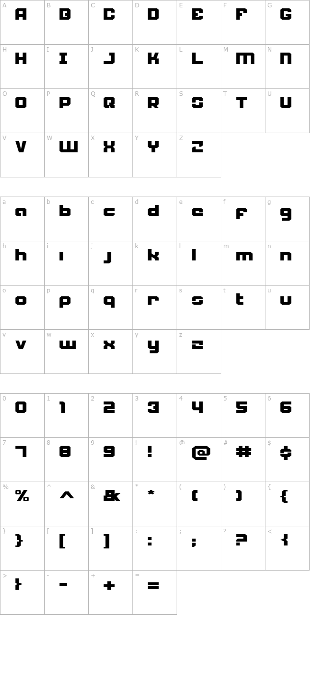 weaponeer-expanded character map