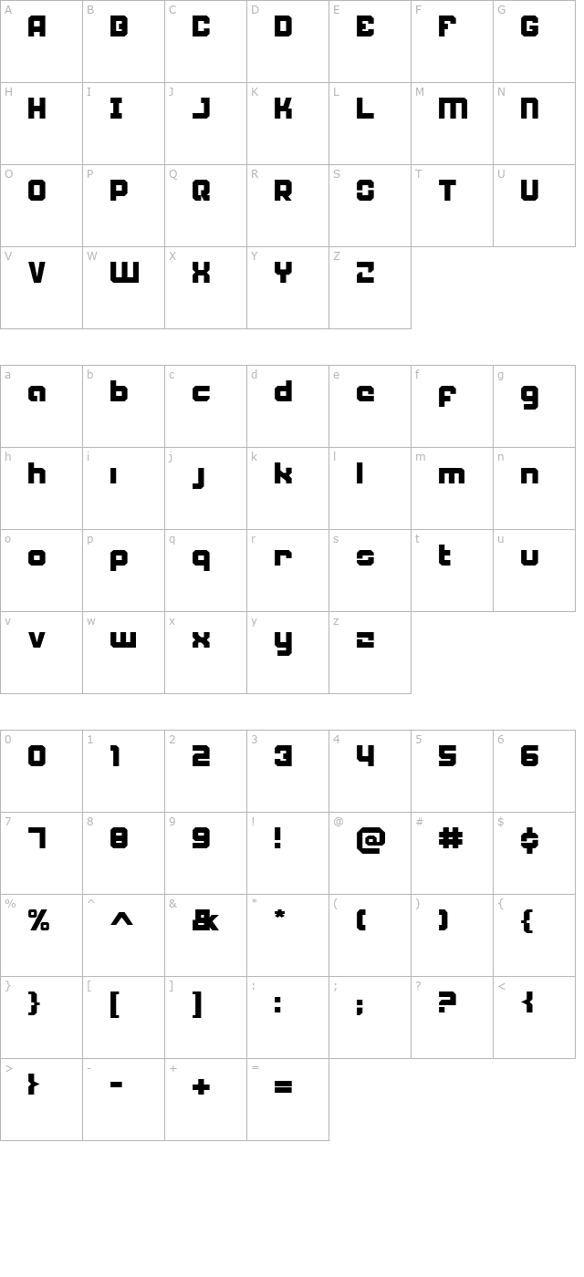 Weaponeer character map