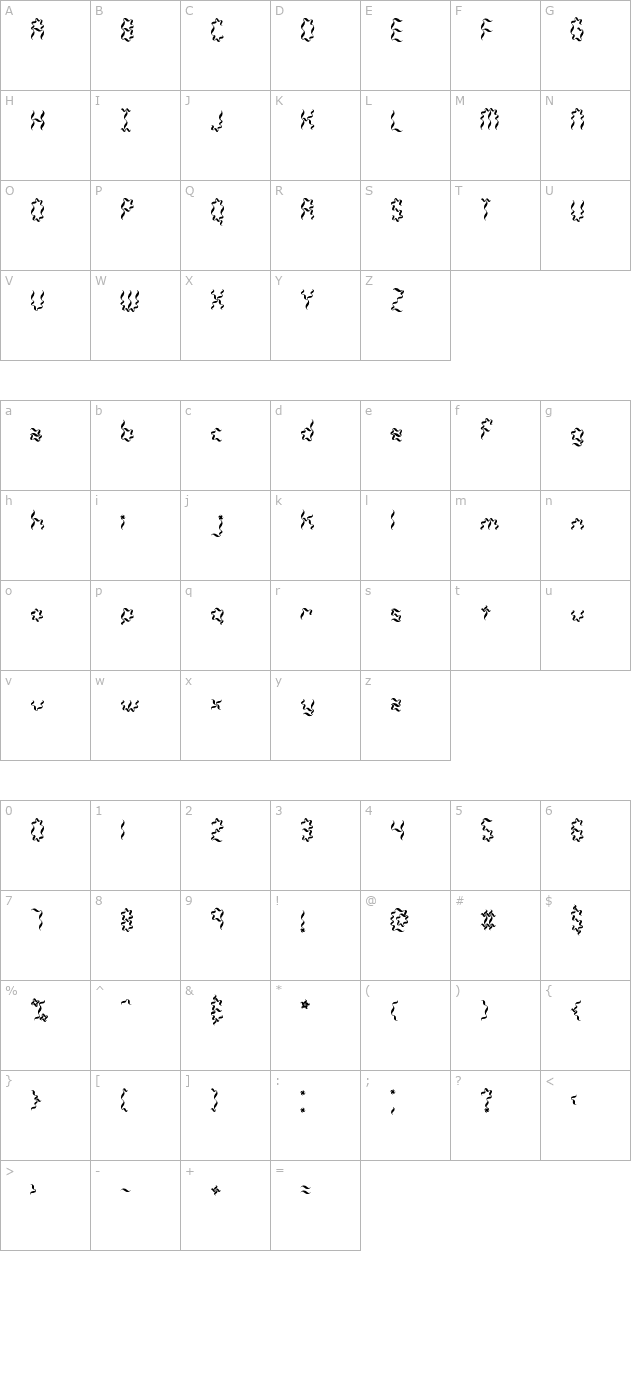 Weaver BRK character map