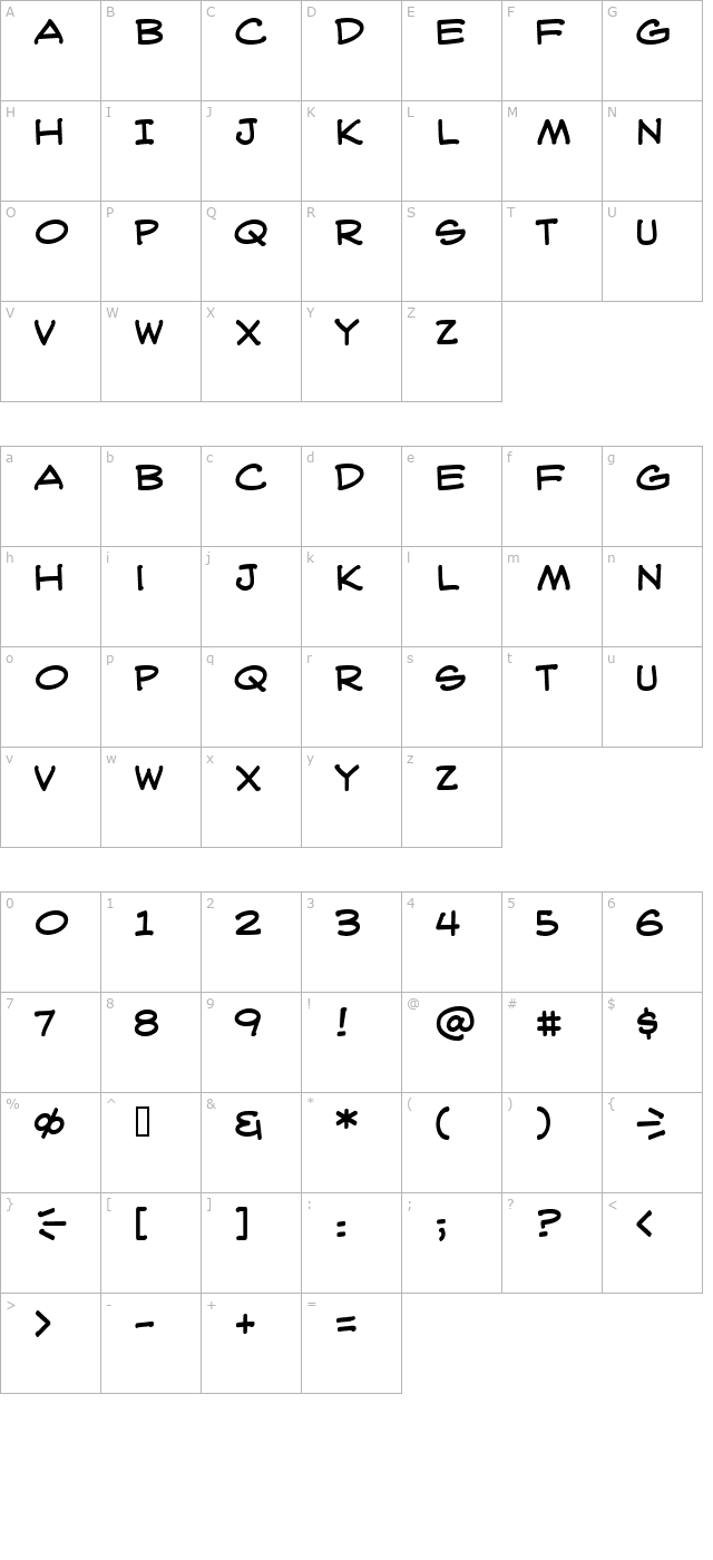 WebLetterer BB character map