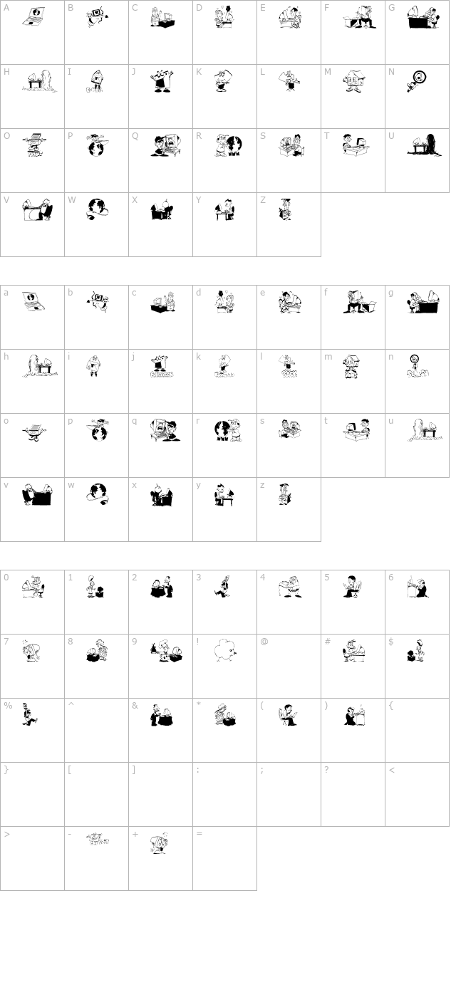 Webmasters character map