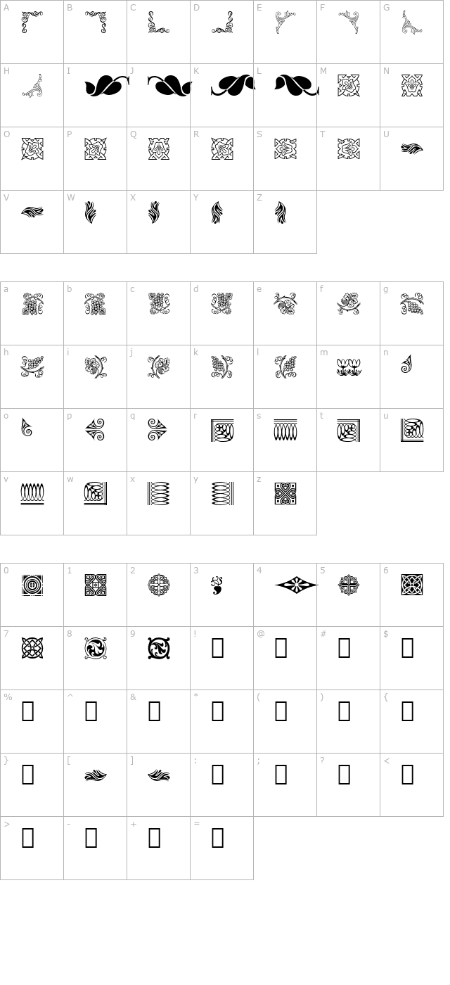 webomints-gd character map