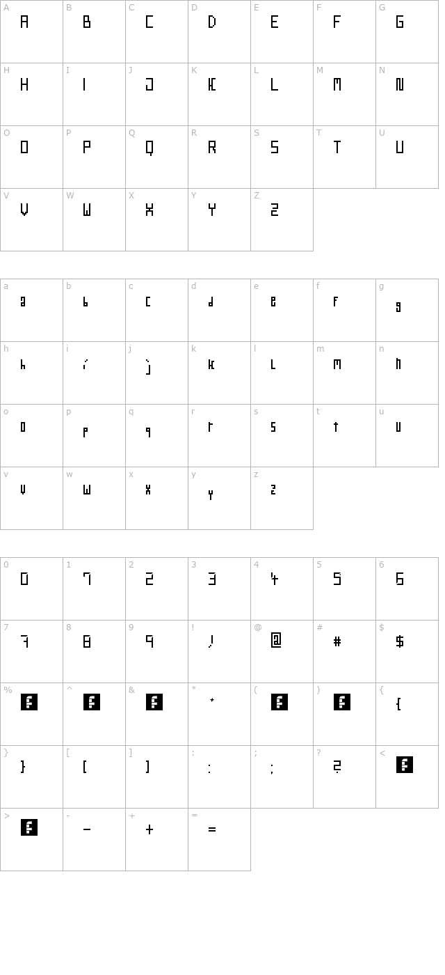 webpixel character map