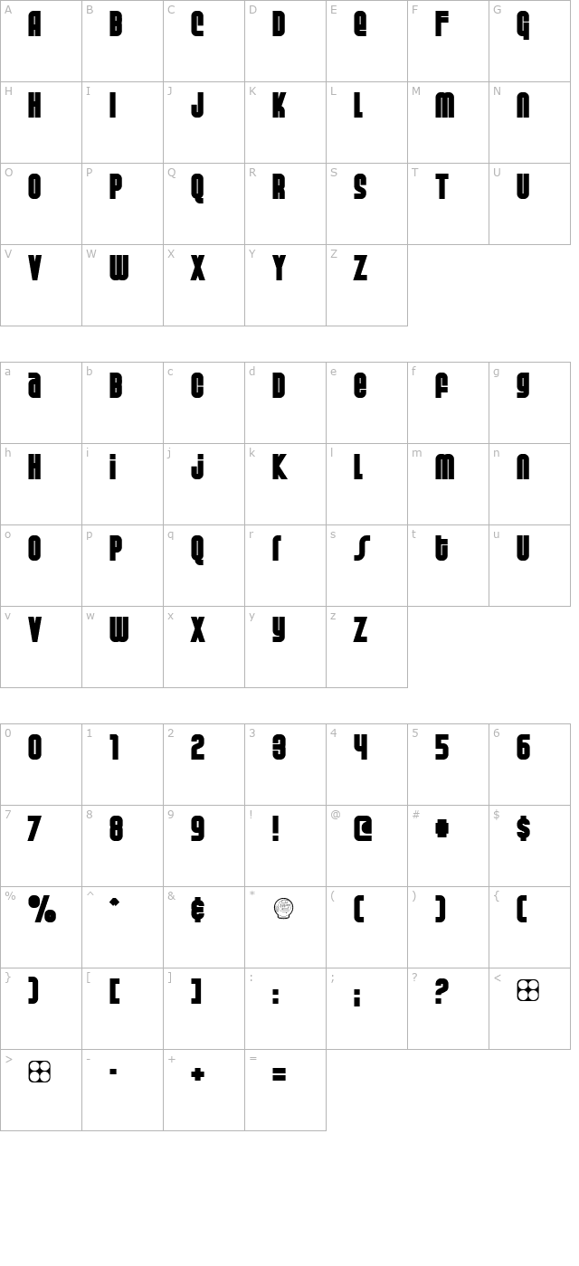 Weltron Special Power character map