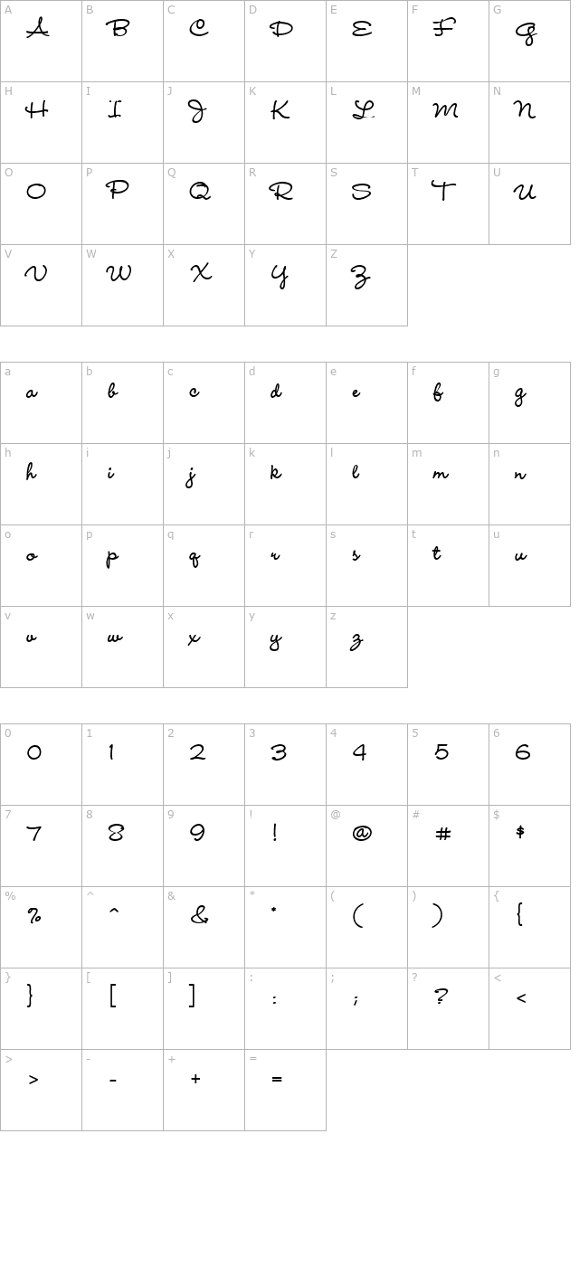 wendy-lp-bold character map