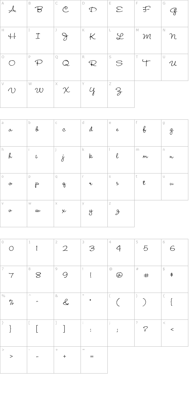 wendy-medium character map