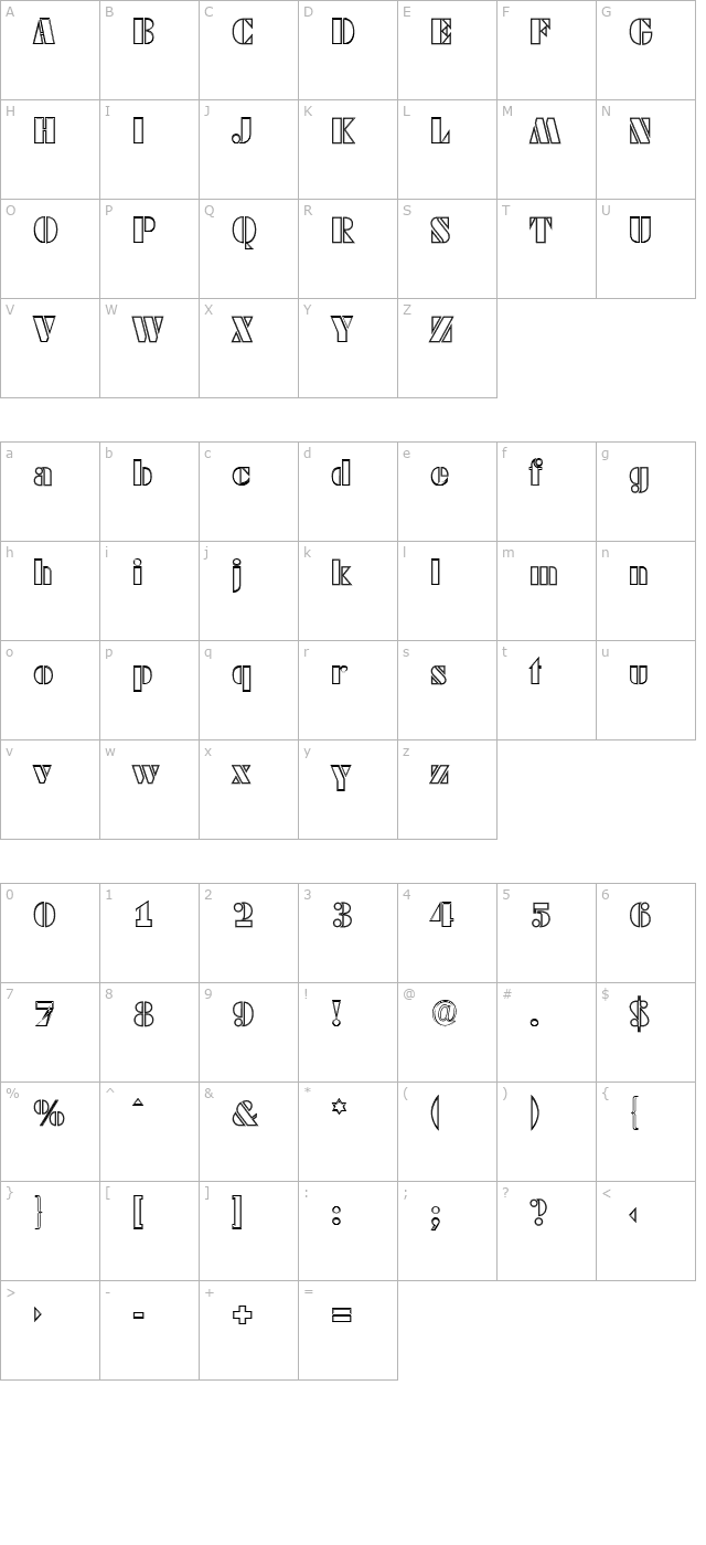 WendyBeckerOpenOutline-Regular character map