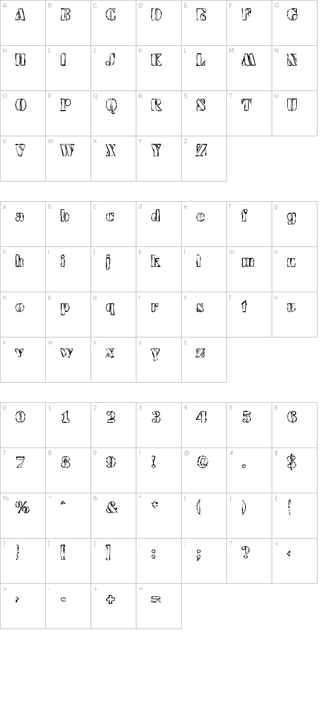 WendyBeckerOpenRandom-Bold character map