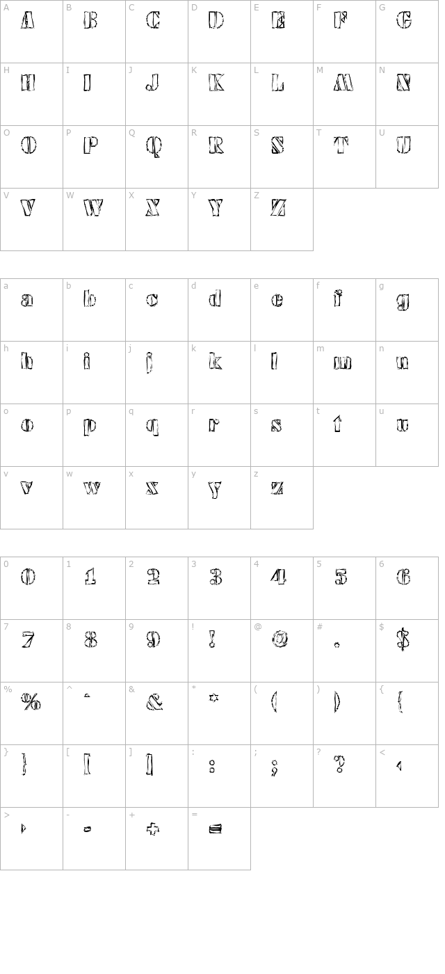 WendyBeckerOpenRandom-Regular character map