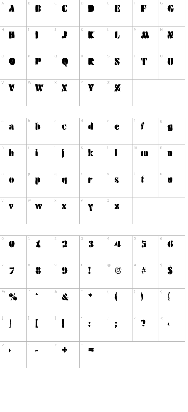 WendyBeckerRandom-Regular character map